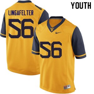 Youth West Virginia Mountaineers NCAA #56 Grant Lingafelter Gold Authentic Nike Stitched College Football Jersey CV15A16HE